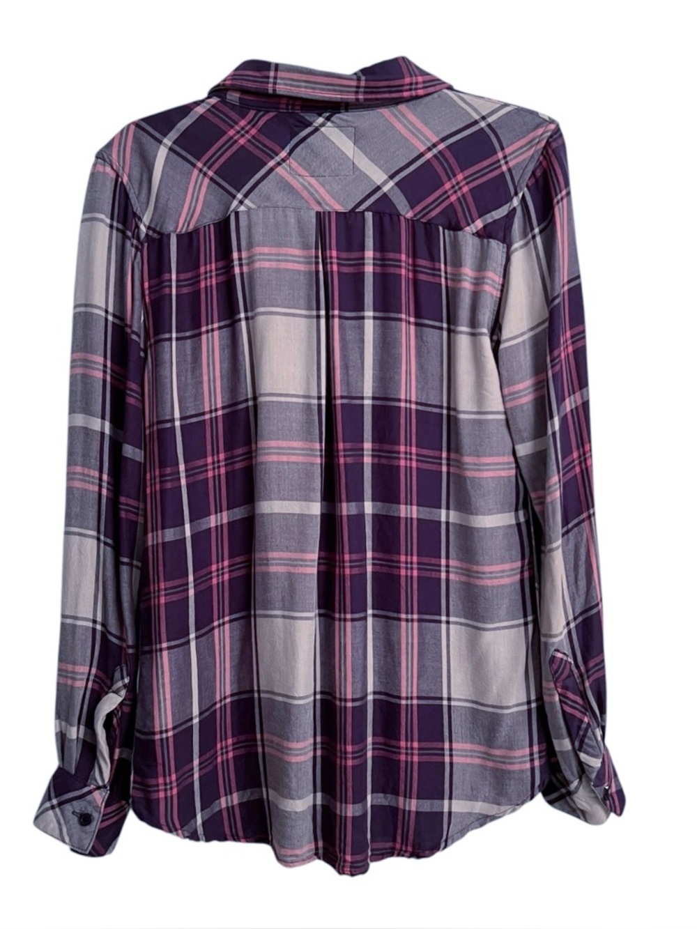 Rails “Kendra” Pink Blue Plaid Button Down Collared Long Sleeve Shirt SZ Large - Picture 4 of 5